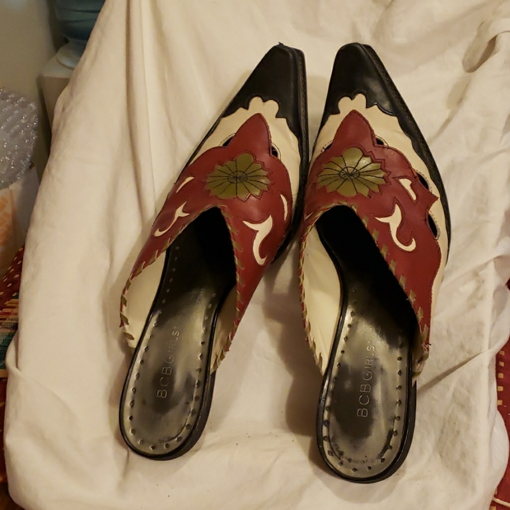 BCBG-Western Mules-"Slips"